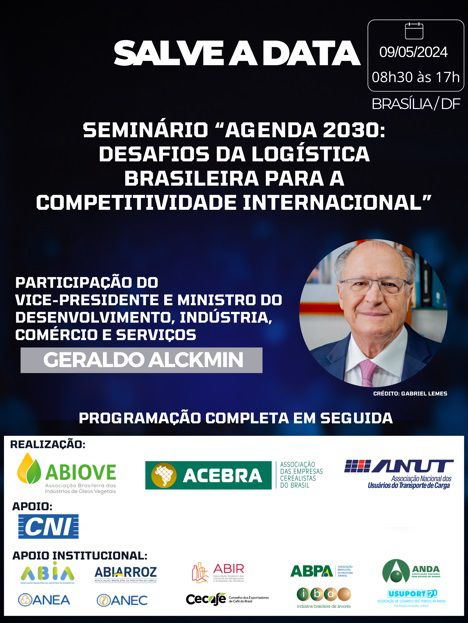 Seminário “Agenda 2030: Desafios da Logística Brasileira para a Competitividade Internacional” – postergado para 08/agosto em Brasília